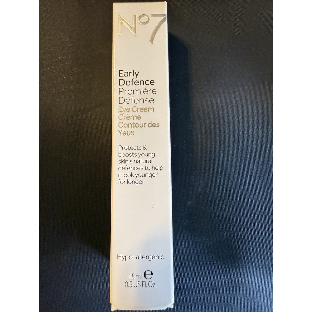 No7 Early Defense Eye Cream Hypo-Allergenic 15 ml 0.5 Fl Oz Full Size NIB